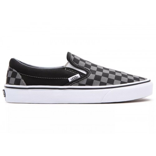 Vans Classic Slip-On Checkerboard Black Grey - мужская сетка размеров