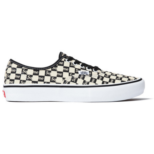 Кроссы Vans Authentic Supreme Black Checker Logo - мужская сетка размеров