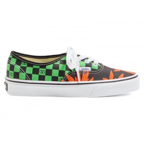 Кроссы Vans Authentic Valentino Garavani Checkerboard Tropical Leaves - мужская сетка размеров