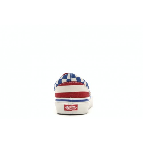 Кроссы Vans Era 95 Anaheim Factory Red Stripes Blue Checkers - мужская сетка размеров