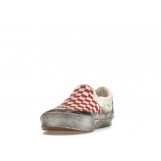 Кроссовки Vans Vault UA OG Classic Slip-On LX Stressed Red Checkerboard