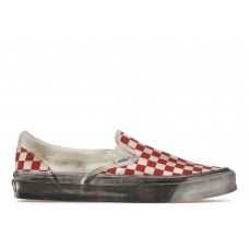 Кроссовки Vans Vault UA OG Classic Slip-On LX Stressed Red Checkerboard