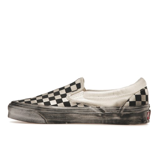 Кроссы Vans Vault UA OG Classic Slip-On LX Stressed Black Checkerboard - мужская сетка размеров