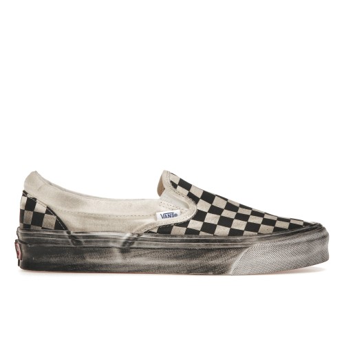 Кроссы Vans Vault UA OG Classic Slip-On LX Stressed Black Checkerboard - мужская сетка размеров