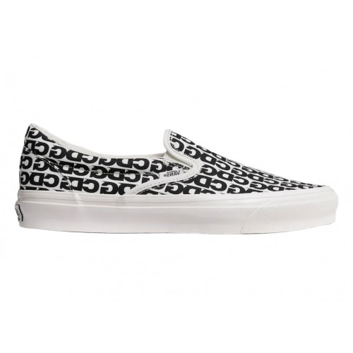 Кроссы Vans Vault Slip-On LX Comme des Garcons White Black - мужская сетка размеров