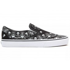 Кроссовки Vans Classic Slip-On Skull Bandana Print Black White