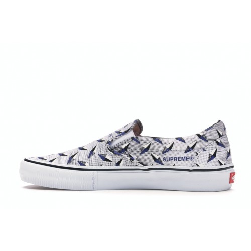 Кеды Vans Slip-On Supreme Diamond Plate White - мужская сетка размеров