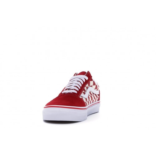 Кроссы Vans Old Skool Checkerboard Racing Red - мужская сетка размеров