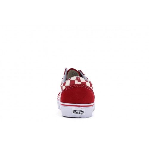 Кроссы Vans Old Skool Checkerboard Racing Red - мужская сетка размеров