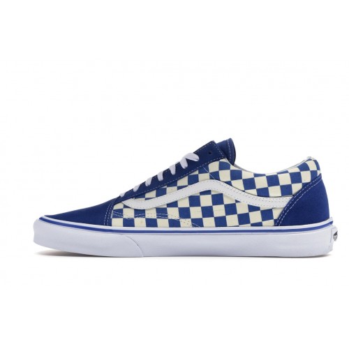 Кеды Vans Old Skool Blue Checkerboard - мужская сетка размеров