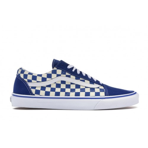 Кеды Vans Old Skool Blue Checkerboard - мужская сетка размеров