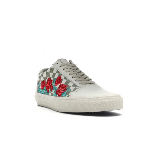 Кеды Vans Old Skool Rose Embroidery (White) - мужская сетка размеров