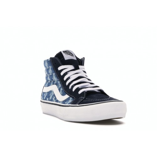 Кроссы Vans Sk8-Hi Supreme Hole Punch Denim Blue - мужская сетка размеров