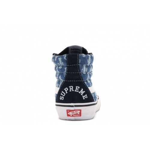 Кроссы Vans Sk8-Hi Supreme Hole Punch Denim Blue - мужская сетка размеров