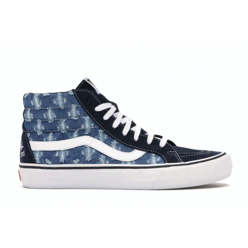 Кроссы Vans Sk8-Hi Supreme Hole Punch Denim Blue - мужская сетка размеров