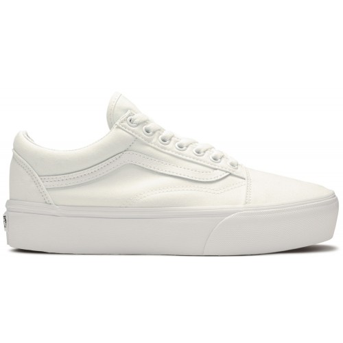 Кеды Vans Old Skool Platform True White (W) - мужская сетка размеров