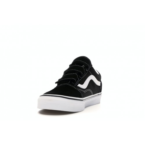 Кроссы Vans Old Skool Velcro Black White - мужская сетка размеров