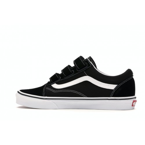 Кроссы Vans Old Skool Velcro Black White - мужская сетка размеров