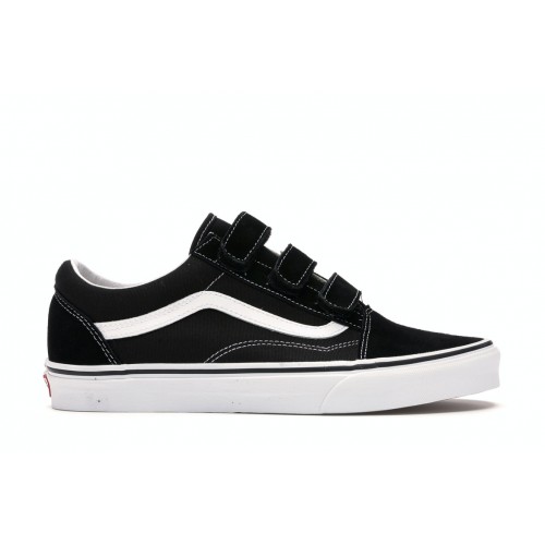 Кроссы Vans Old Skool Velcro Black White - мужская сетка размеров