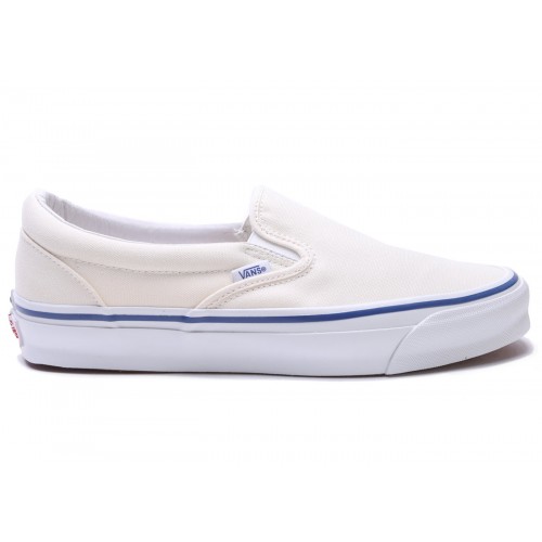 Кроссы Vans Vault OG Classic Slip-On LX Canvas Classic White Blue - мужская сетка размеров