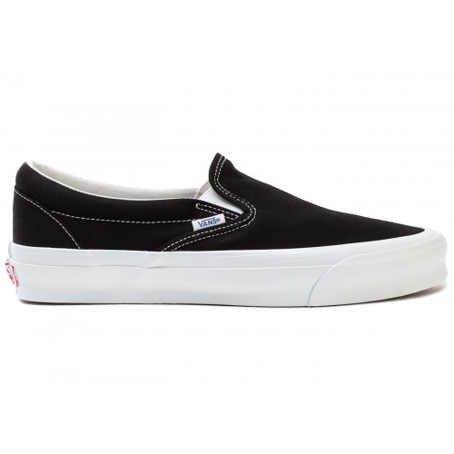 Кроссы Vans Vault OG Classic Slip-On LX Canvas Black White - мужская сетка размеров