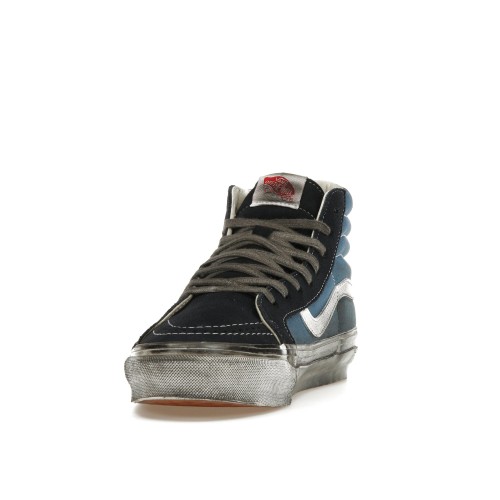 Кроссы Vans Vault UA OG Sk8-Hi LX Stressed Navy Blue - мужская сетка размеров