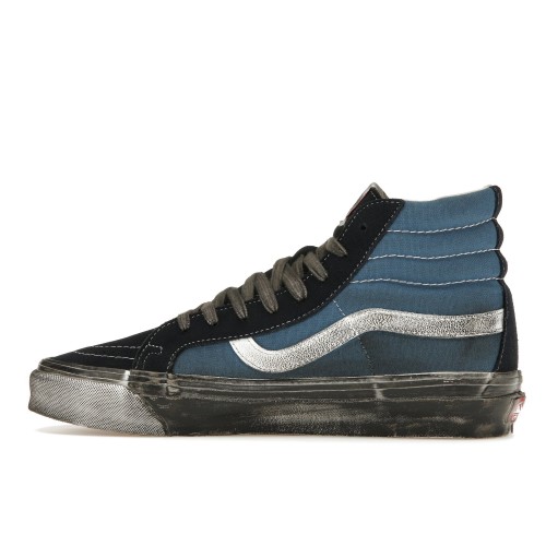 Кроссы Vans Vault UA OG Sk8-Hi LX Stressed Navy Blue - мужская сетка размеров