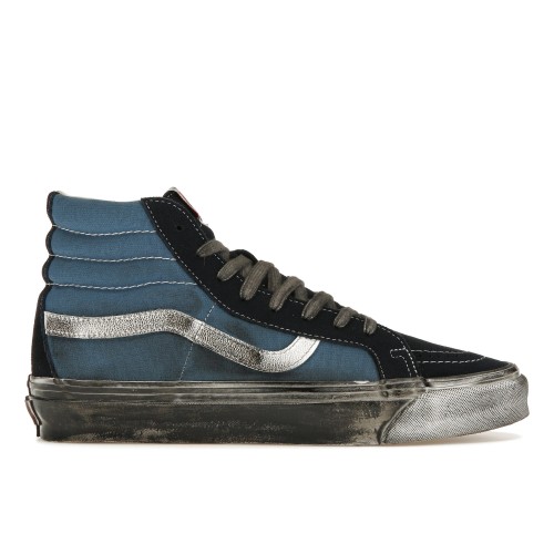 Кроссы Vans Vault UA OG Sk8-Hi LX Stressed Navy Blue - мужская сетка размеров