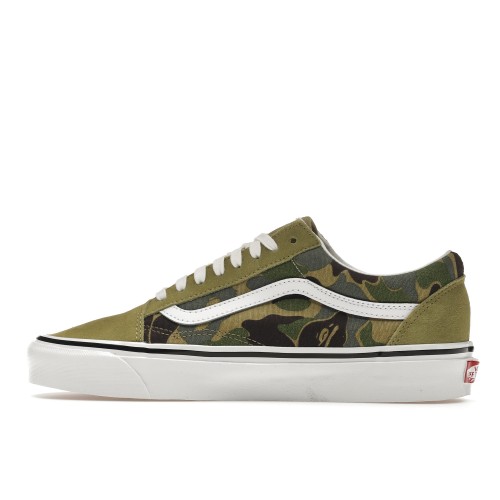 Vans BAPE x Old Skool 36 DX Green Camo - мужская сетка размеров Vans BAPE x Old Skool 36 DX Green Camo - мужская сетка размеров