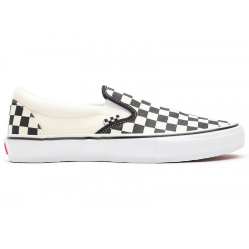 Vans Skate Slip-On Checkerboard Black Off White - мужская сетка размеров