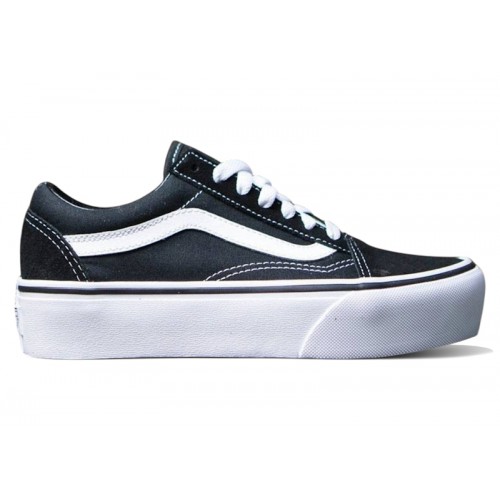 Vans Old Skool Platform Black White (W) - женская сетка размеров