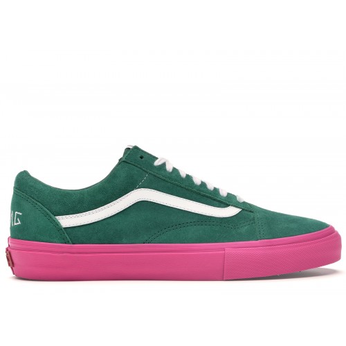 Кроссы Vans Old Skool Pro S Golf Wang Green Pink - мужская сетка размеров