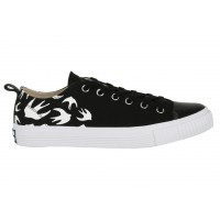 Женские кроссовки Alexander McQueen Swallows Low-Top Sneaker Black White (W)
