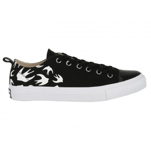 Кроссы Alexander McQueen Swallows Low-Top Sneaker Black White (W) - женская сетка размеров