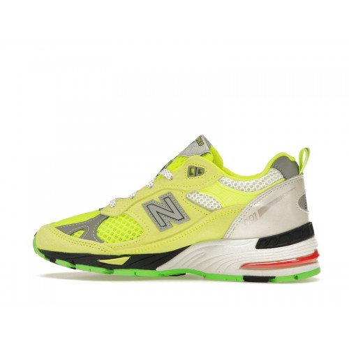 Кроссы New Balance 991 MiUK Aries Lime (W) - женская сетка размеров