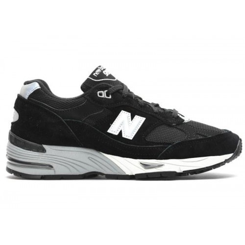 Кроссы New Balance 991 MiUK Black Silver (W) - женская сетка размеров