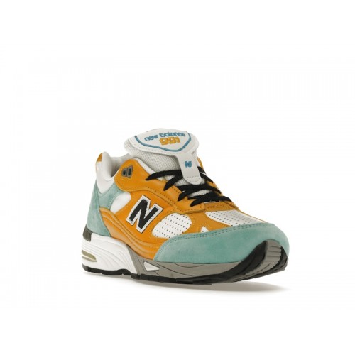 Кроссы New Balance 991 SNS Yellow Blue (W) - женская сетка размеров