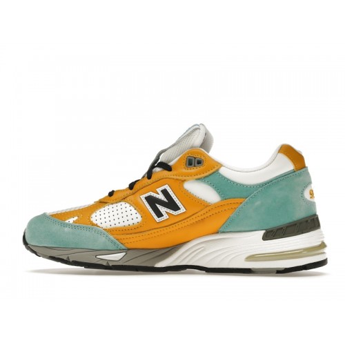 Кроссы New Balance 991 SNS Yellow Blue (W) - женская сетка размеров