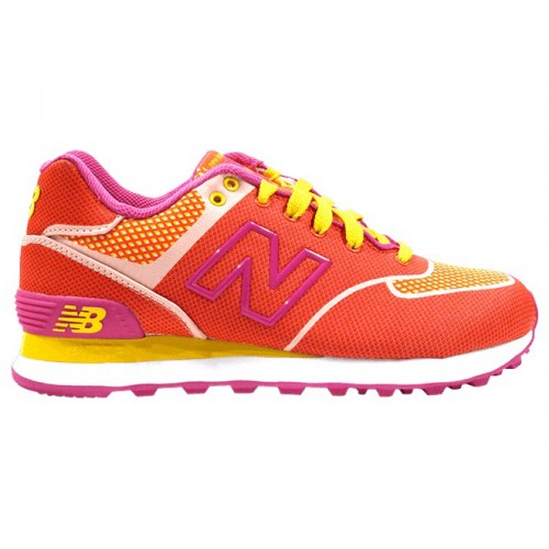 Кроссы New Balance 574 Woven Orange Burst (W) - женская сетка размеров