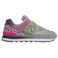 Женские кроссовки New Balance 574 Cheetah Print Black Grey (W)