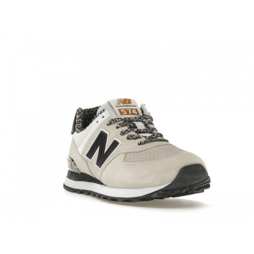 Кроссы New Balance 574 Leopard Print Grey Black (W) - женская сетка размеров
