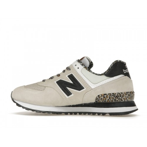 Кроссы New Balance 574 Leopard Print Grey Black (W) - женская сетка размеров