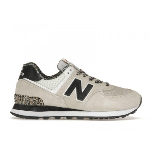 Кроссы New Balance 574 Leopard Print Grey Black (W) - женская сетка размеров