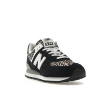 Женские кроссовки New Balance 574 Black Beige Leopard Print (W)