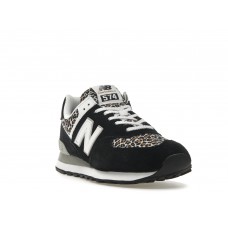 Женские кроссовки New Balance 574 Black Beige Leopard Print (W)