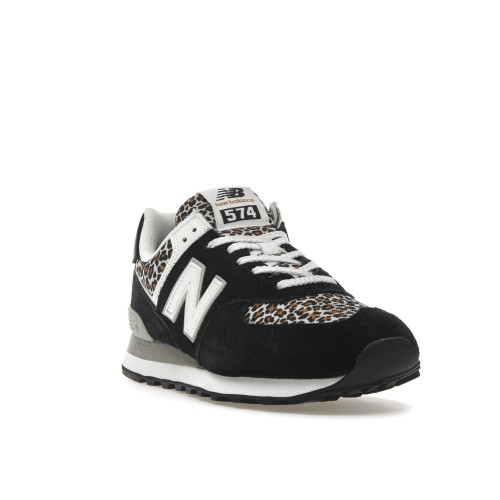 Кроссы New Balance 574 Black Beige Leopard Print (W) - женская сетка размеров