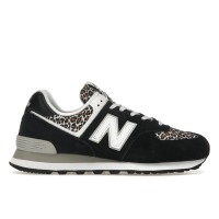 Женские кроссовки New Balance 574 Black Beige Leopard Print (W)
