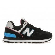 Женские кроссовки New Balance 574 Black Vibrant Sky Pink (W)