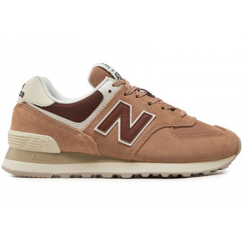 Кроссы New Balance 574 Flat Taupe Rich Oak (W) - женская сетка размеров