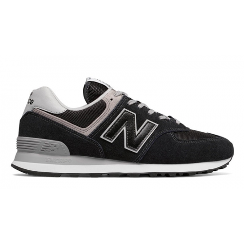 Кроссы New Balance 574 Black Grey (W) - женская сетка размеров